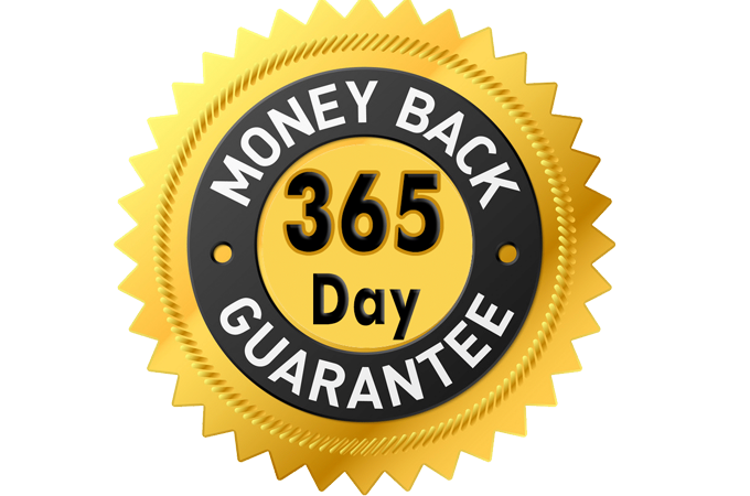 365 day money back guarantee offered for risk free dietary supplement purchase